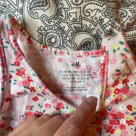 3/$12 H&M Floral Pink Kids Dress - Picture 3 of 3